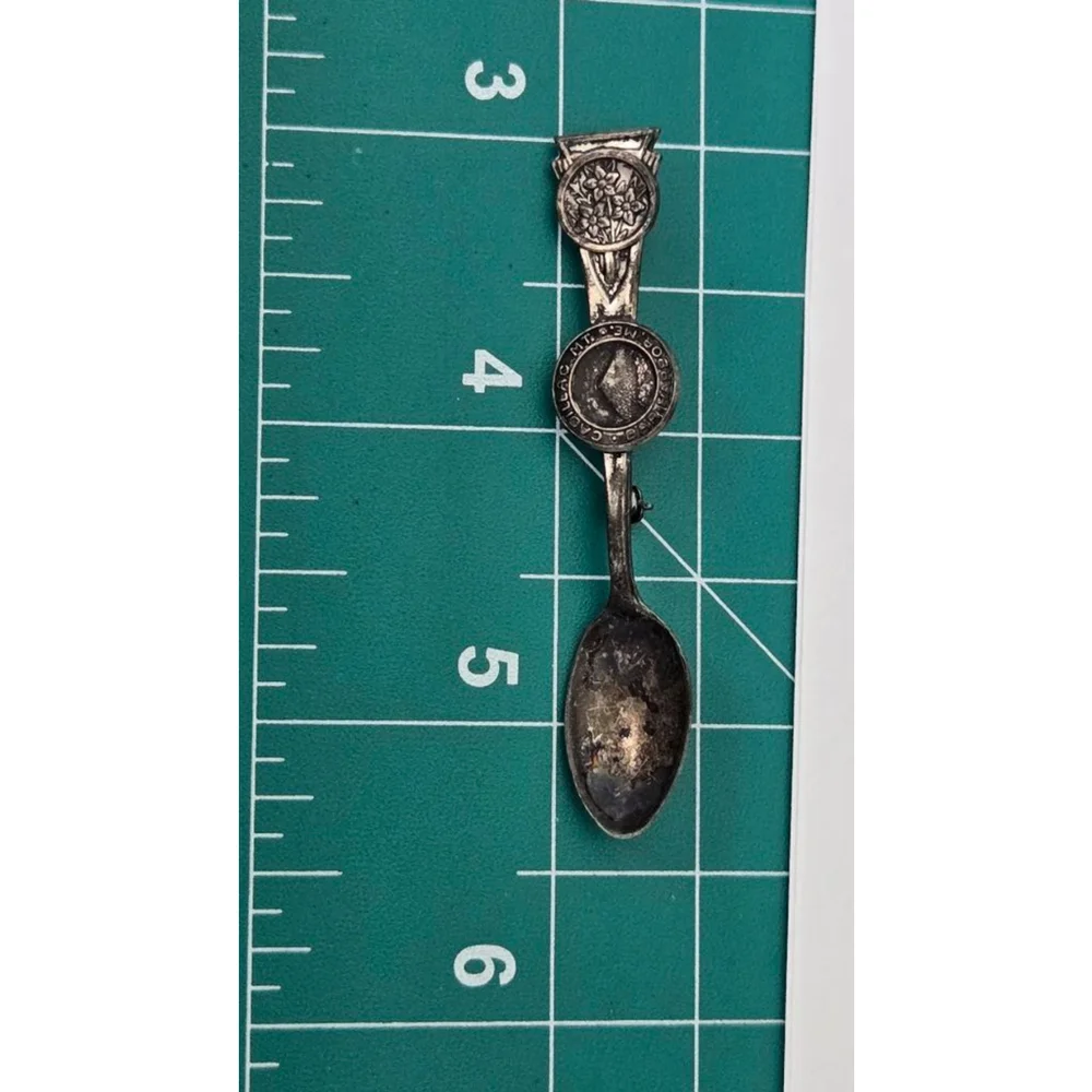 Vtg 925 sterling brooch spoon tarnish